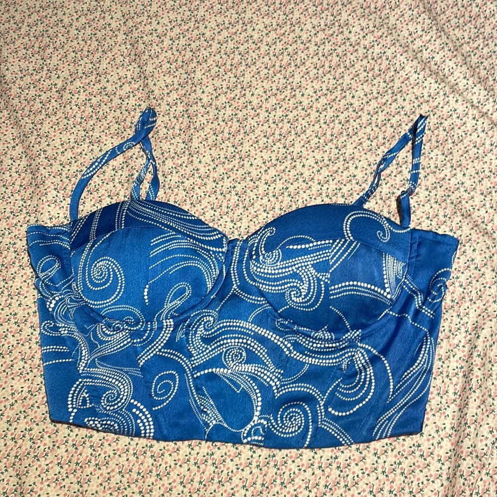 Blue and White Shein Corset